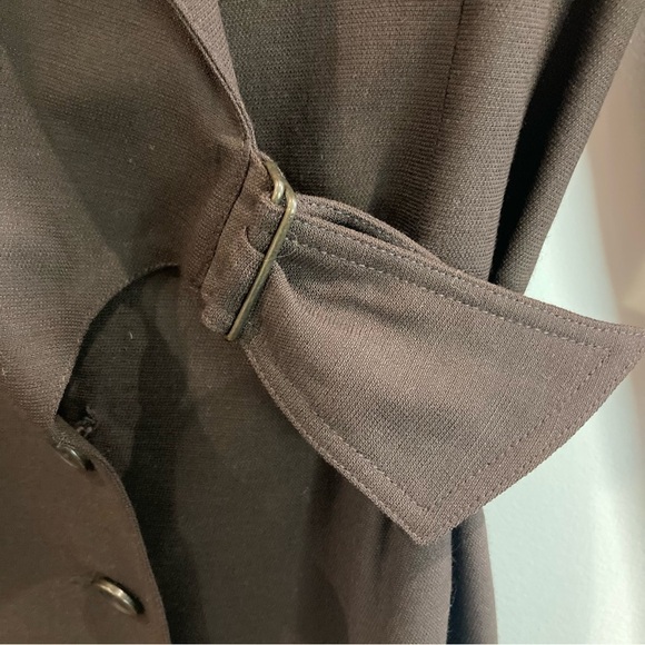LIDA BADAY Sz 8 Lined True Wrap Dress with Buttons Buckle Closure  Pointy Collar - Picture 4 of 14
